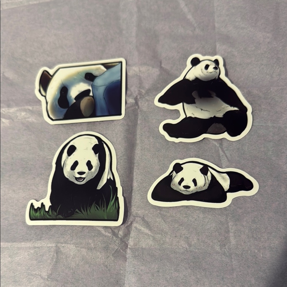 Panda Sticker Set - Black and White